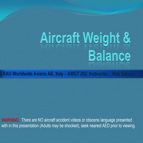 Chapter 9 weight & balance presentation