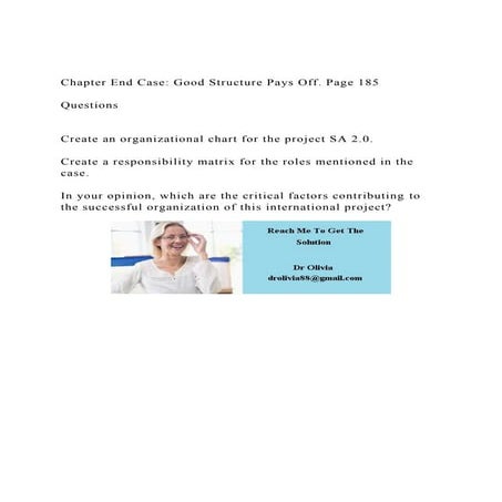 Chapter End Case Good Structure Pays Off. Page 185 Question.docx