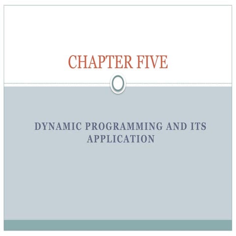 CHAPTER FIVE.pptx Water resources optimization by Dynamic program | PPTX