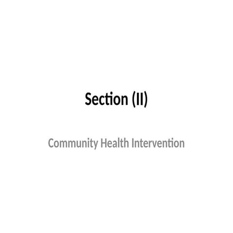 Comprehensive Community Health Intervention and Promotion Strategies | PPTX
