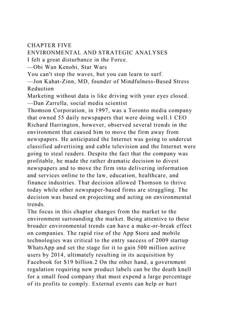 CHAPTER FIVEENVIRONMENTAL AND STRATEGIC ANALYSESI felt a great.docx