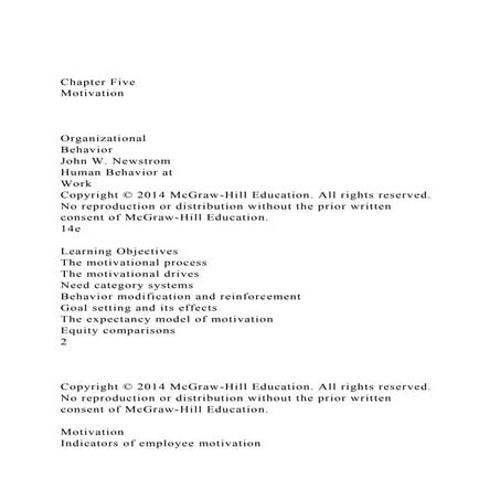 Chapter FiveMotivationOrganizationalBehaviorJohn W.docx