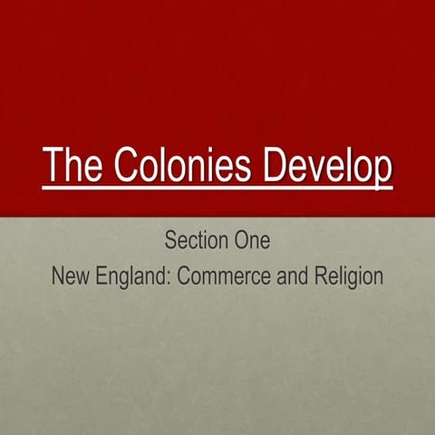 The Colonies Develop | PPT