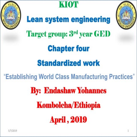 LEAN STANDARDIZED WORK TOOL