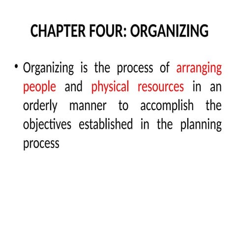 CHAPTER FOUR.pptx introduction to management | PPTX