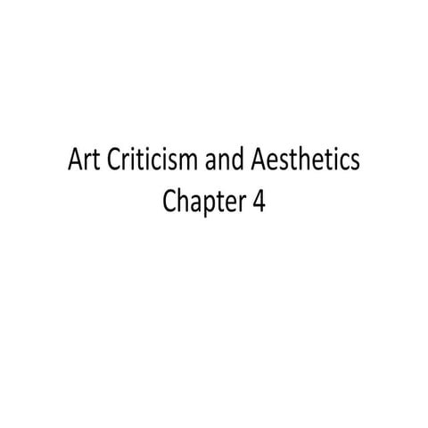 Chapter Four Art Criticism