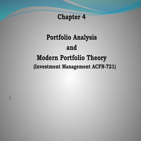 chapter four portfolio analysis lecture.pptx
