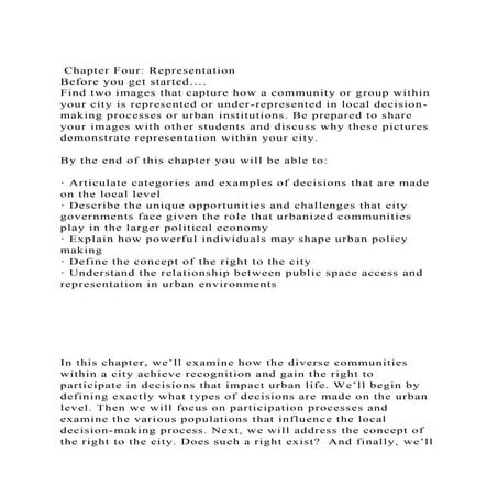 Chapter Four RepresentationBefore you get started….Find two .docx
