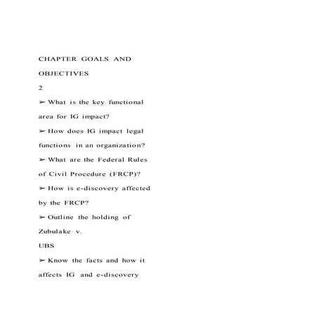 CHAPTER GOALS AND  OBJECTIVES2➢ What is the key fu