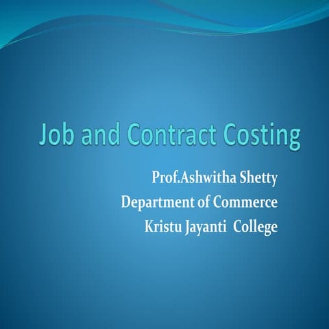 Contract and Job costing 