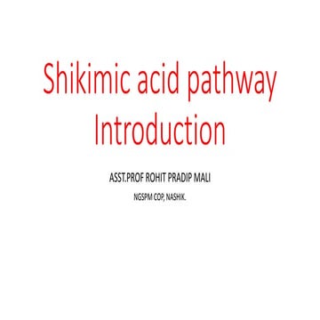 Chapter i, 2nd point, shikimic acid pathway