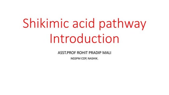 Shikimik acid pathway | PPT