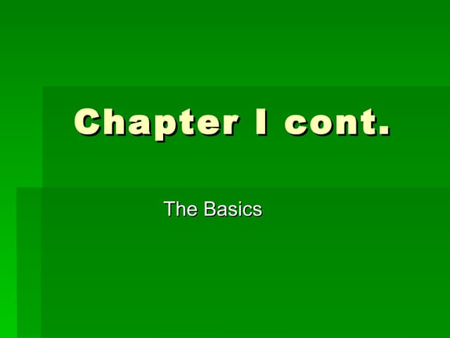 Chapter i cont