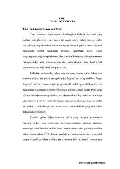 Teori Ekkonomi Makro dan Ekonomi Mikro