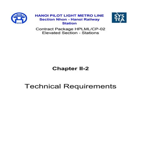 Chapter ii 2 technical requirements(specification) for metro