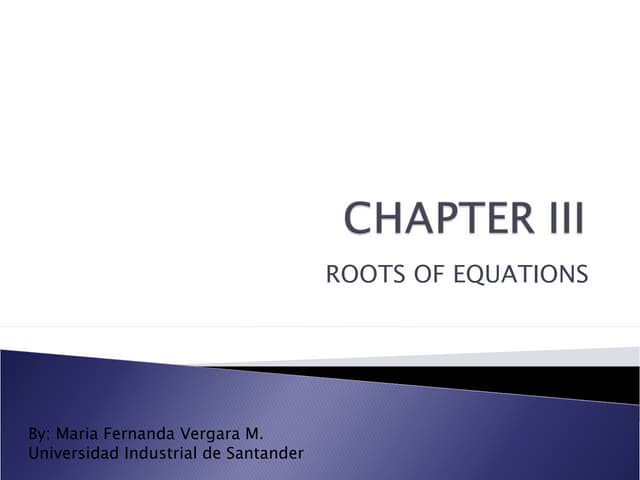 Chapter 3: Roots of Equations