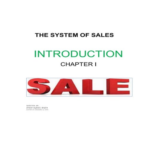 THE SYSTEM OF SALES(CHAPTER I)