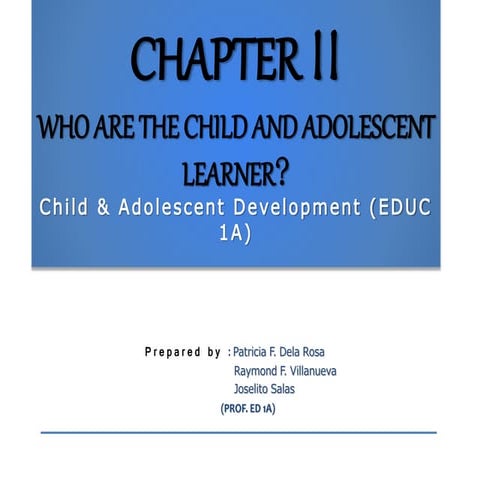 Child and adolescent learner 