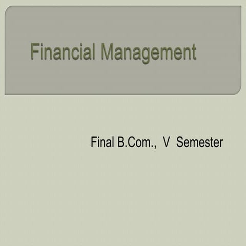 Nature Of Financial Management-B.V.Raghunandan