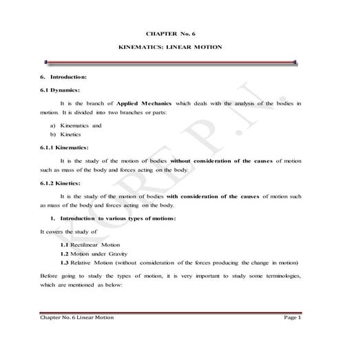 Chapter no. 6 linear mo