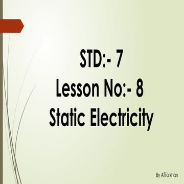 Chapter No - 7 Static Electricity Afifa Musab Shaikh.pptx