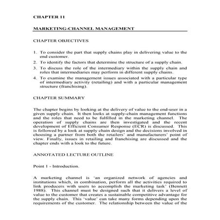 Chapter of marketing