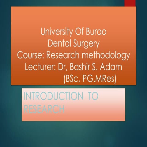 chapter one research methodology dentistry