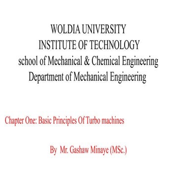 chapter one basic principle of turbo machine | PPTX