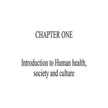 Introduction to human health, society and culture | PPTX