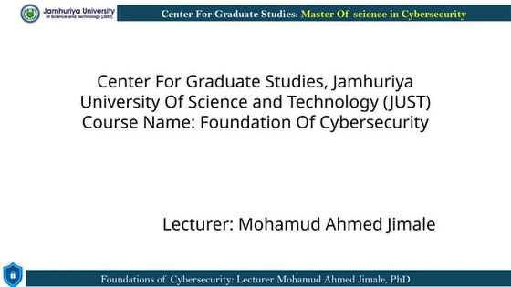 Chapter One-Introduction to Cybersecurity - Master Of science in Cybersecurit...