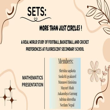 CHAPTER one :" SET " (he didn't give us full mark )