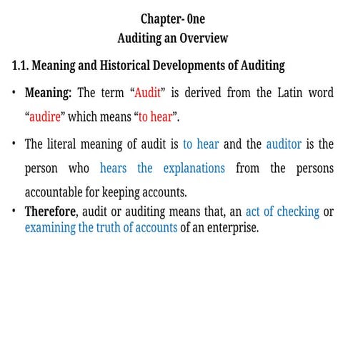 chapter one (111).ppt Auditing principle and practice l