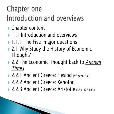 Chapter one of History of Economy Theory 