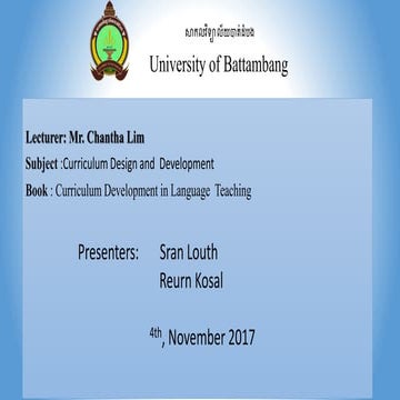 Chapter one for presentation( Course curriculum development in Language Teach...
