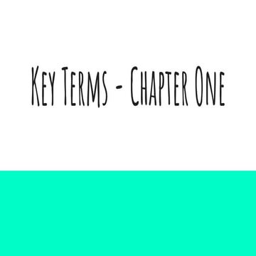 Chapter one key terms | PPTX