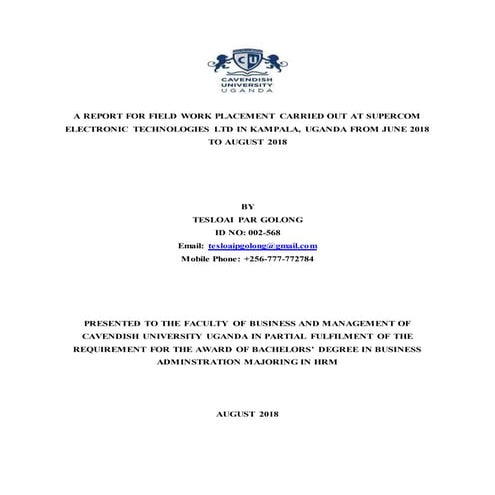 Field attachment report 