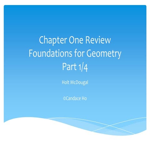 Chapter 1-1 Review