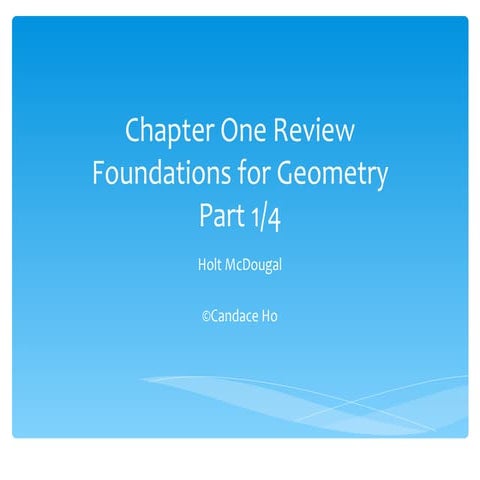 Chapter 1-1 Review