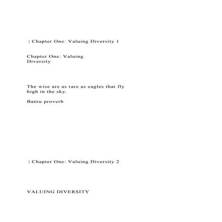   Chapter One Valuing Diversity 1  Chapter One Valuin.docx
