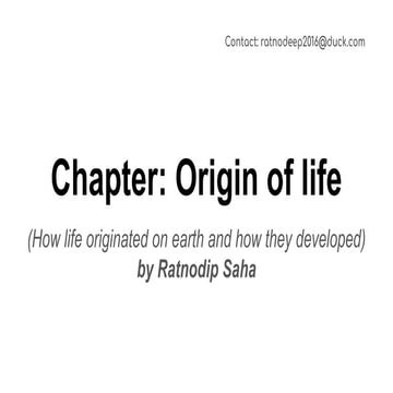 Origin and Evolution of Life by Ratnodip Saha