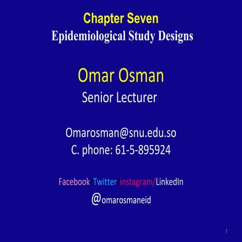 Chapter seven. epidemiologic study designs