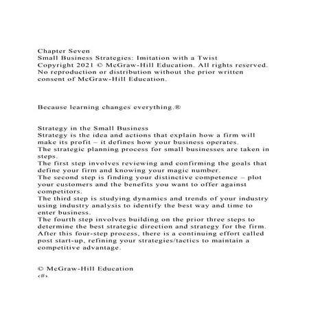 Chapter SevenSmall Business Strategies Imitation with a Twist.docx