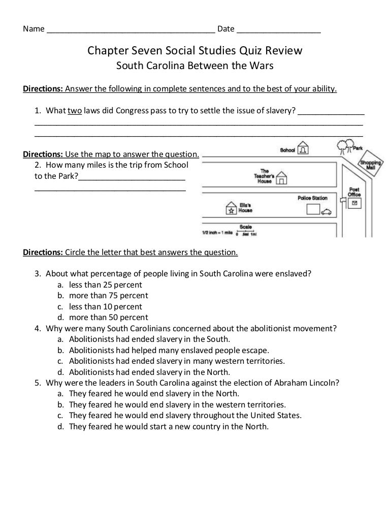Chapter Seven Social Studies Quiz Review