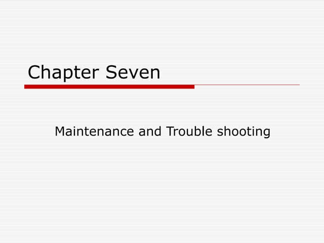 Chapter seven trouble and repair computer manual
