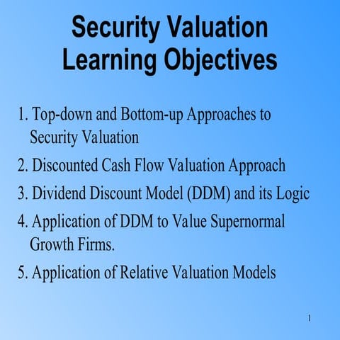 Chapter seven Valuation Models for securities.ppt