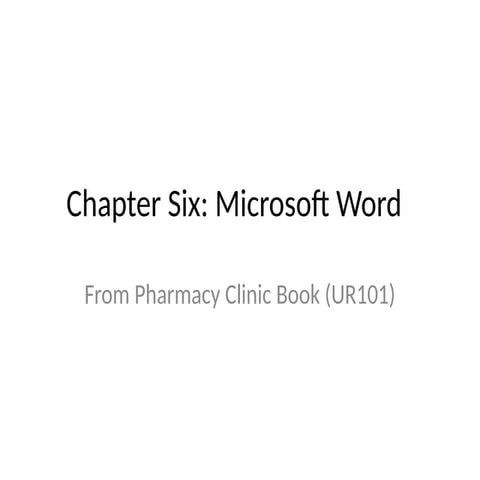 Chapter Six an introductory about CS for general users