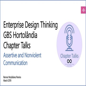 Horto Chapter Talks - Assertive and Nonviolent Communication