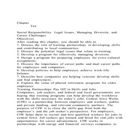 Chapter             TenSocial Responsibility Legal Issues