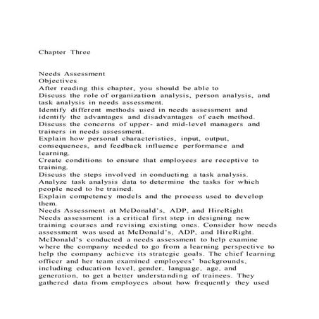 Chapter ThreeNeeds AssessmentObjectivesAfter reading t