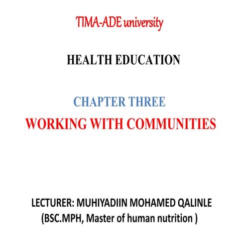 Chapter three working with community